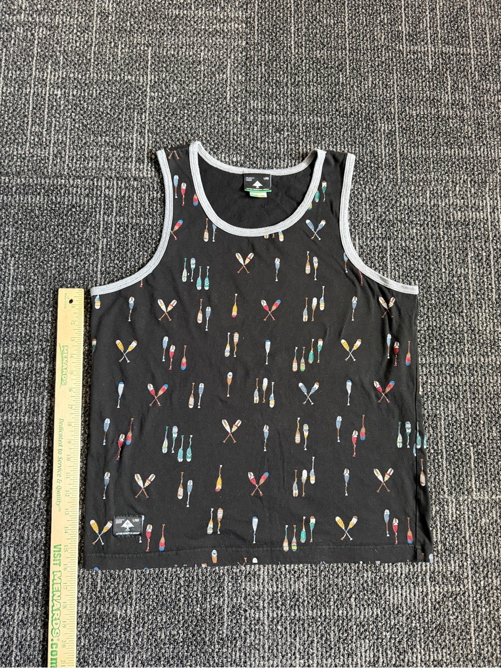 LRG Lifted Research Group Black Men’s Tank Size Small Oar Print